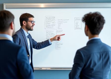 Teacher interacting with small language class