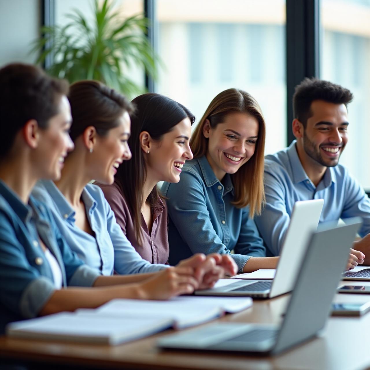 Diverse group of students learning languages