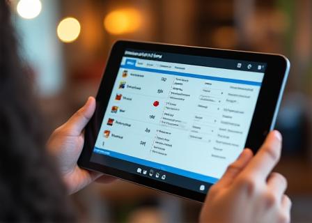 Student using language learning app